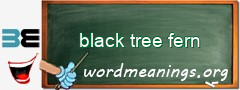 WordMeaning blackboard for black tree fern